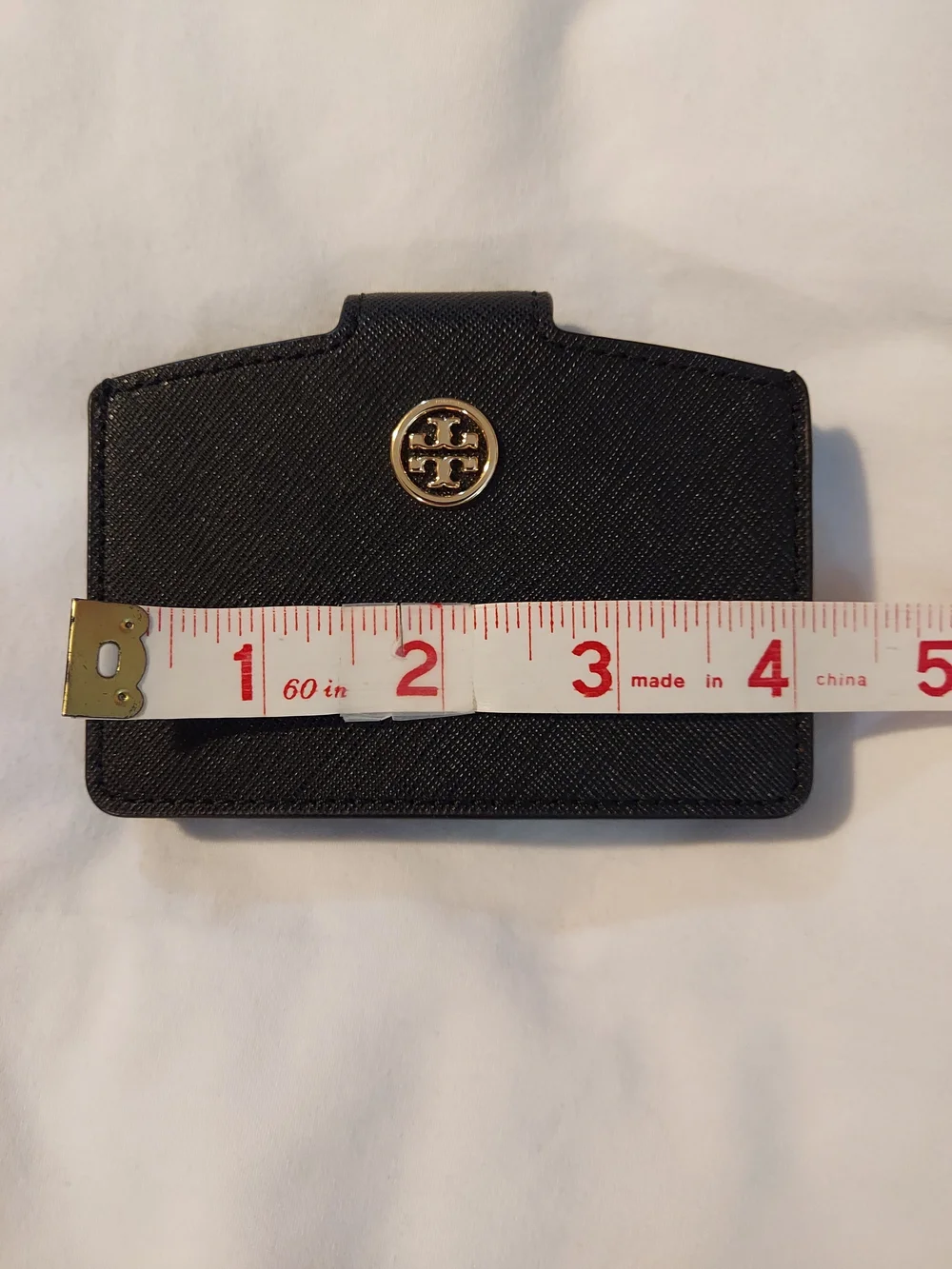 Tory Burch Robinson Saffiano Leather Card Case - Black
